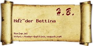 Háder Bettina névjegykártya